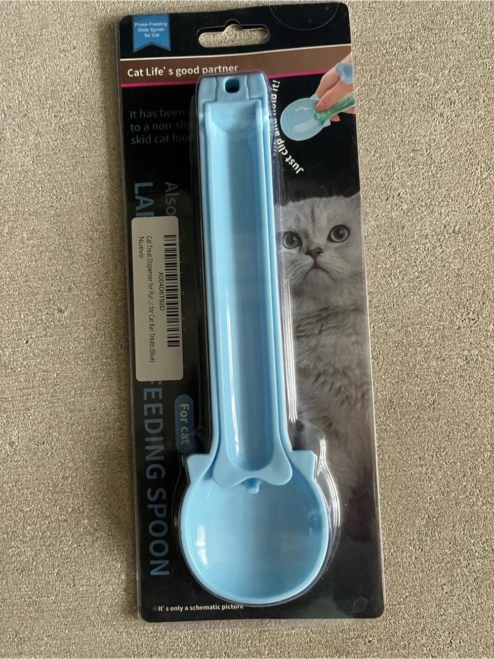Blue Cat Feeding Spoon